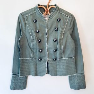 Dual-Button-Columned Military-Inspired Jacket